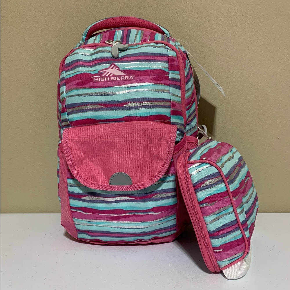 High Sierra Ollie Watercolor Stripes Lunch Kit Backpack-NWT
